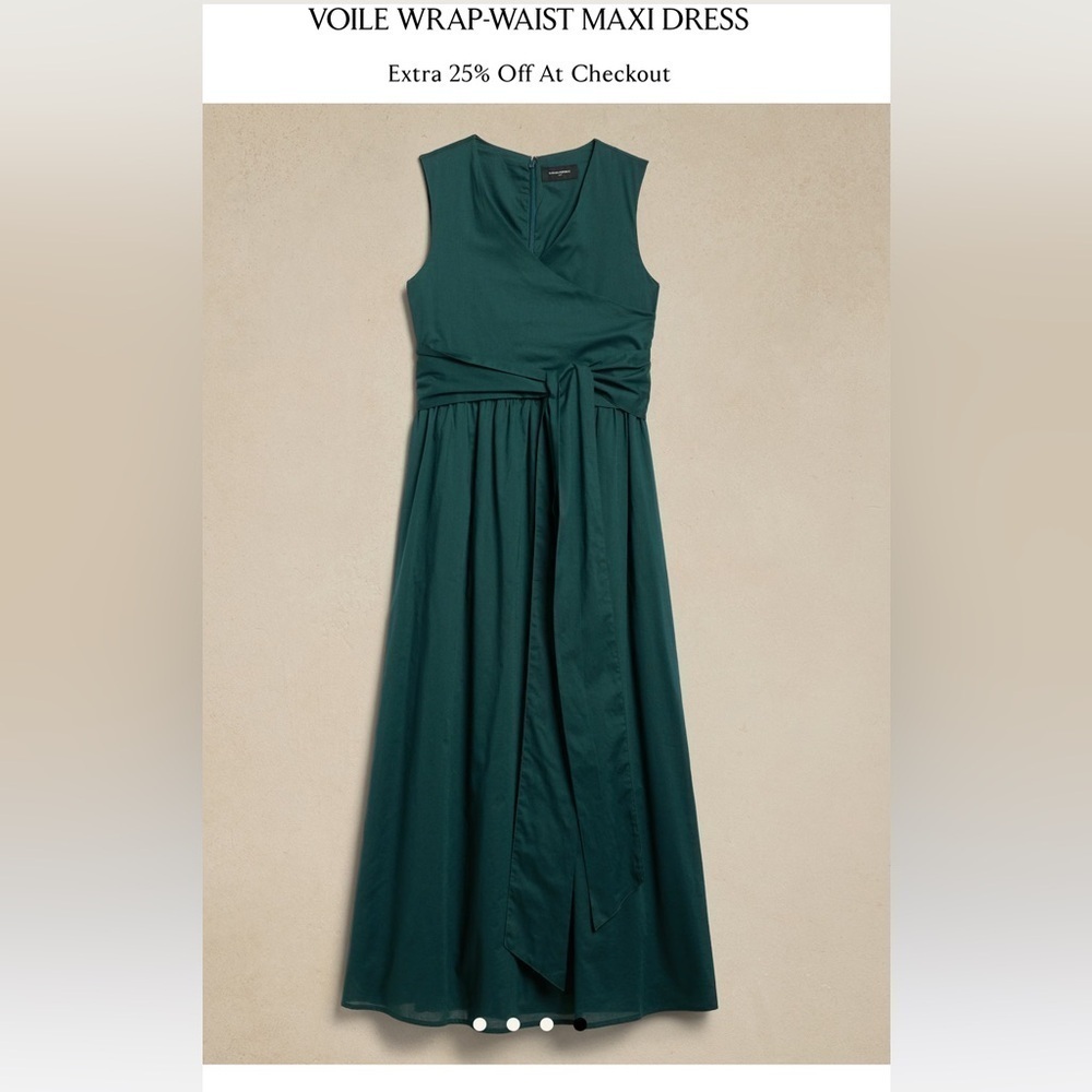 New - VOILE WRAP-WAIST MAXI DRESS - Picture 4 of 7